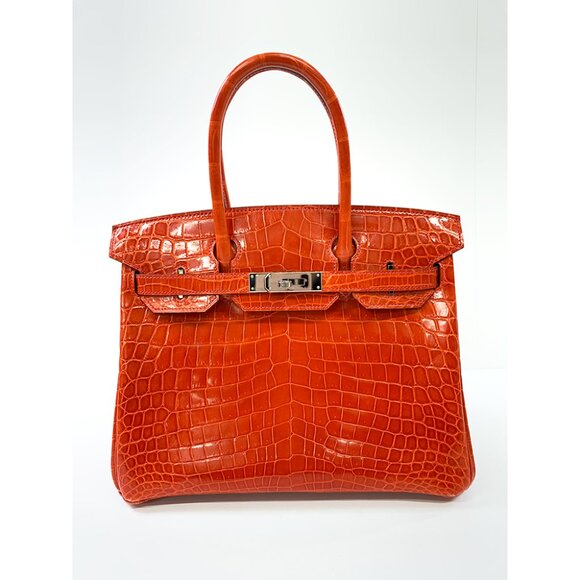 Hermès Birkin 30cm – Geranium Niloticus Crocodile – Palladium Hardware - Picture 1 of 7